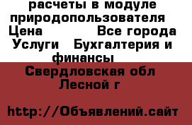 расчеты в модуле природопользователя › Цена ­ 3 000 - Все города Услуги » Бухгалтерия и финансы   . Свердловская обл.,Лесной г.